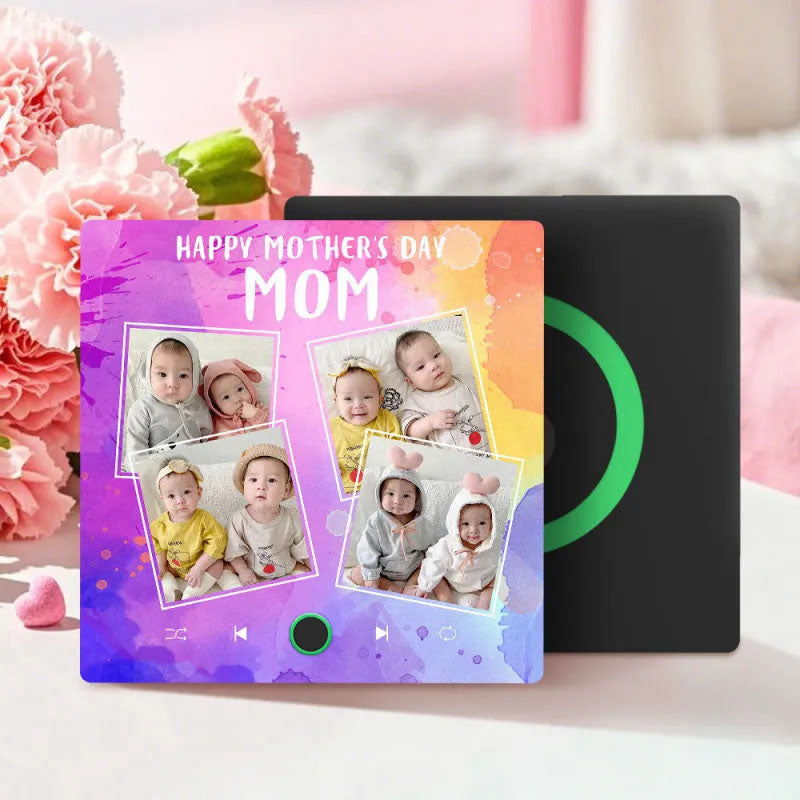 Custom Music Fridge Magnets That Plays Music with 4 Photos Mother's Day Gifts for Mum
