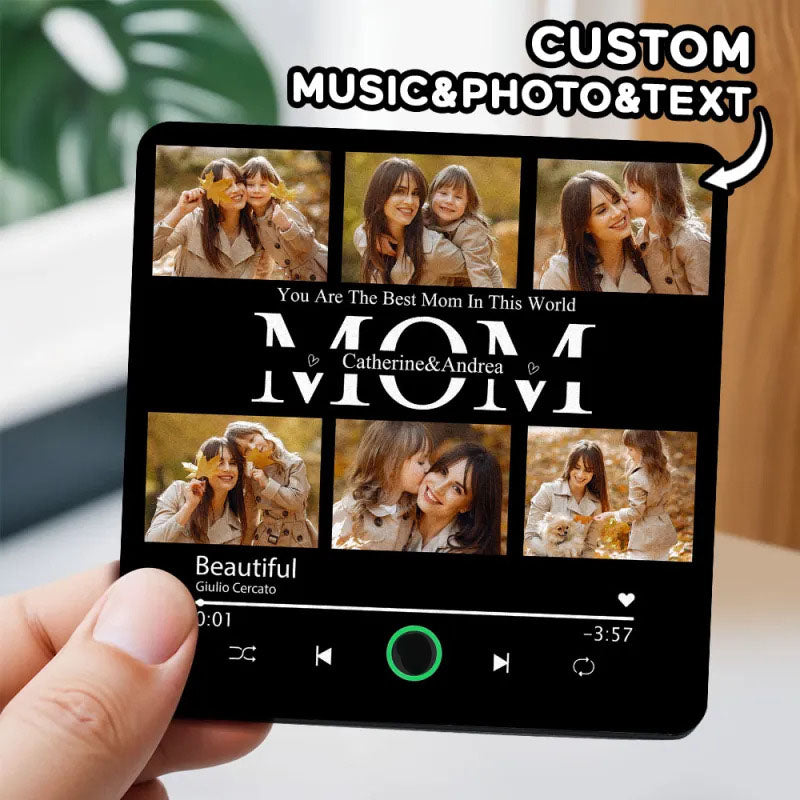 Custom Music Fridge Magnets Custom Music Fridge Magnet Colorful Frame Album Fridge Magnet Can Play Songs Gift for Mom