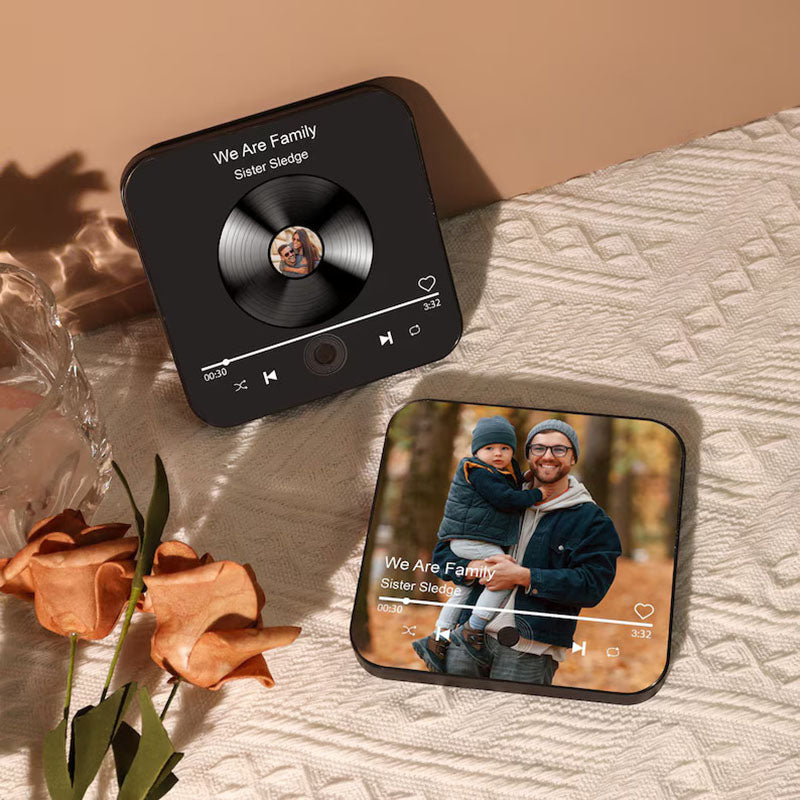 Birthjuly™ Personalized Music Fridge Magnet with Custom Photo - Push Button Audio Keepsake - Unique Musical Gift for Birthdays & Anniversaries