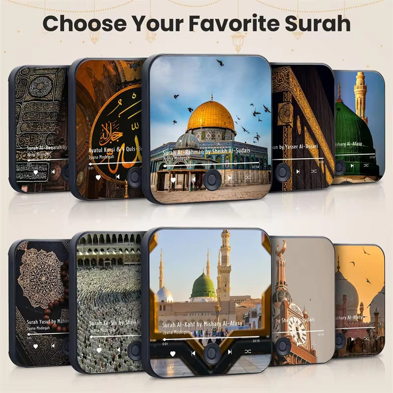 Muslim Quran Surah Speaker Fridge Magnet - One-Click Audio Recitation, Magnetic Digital Art with USB-C F