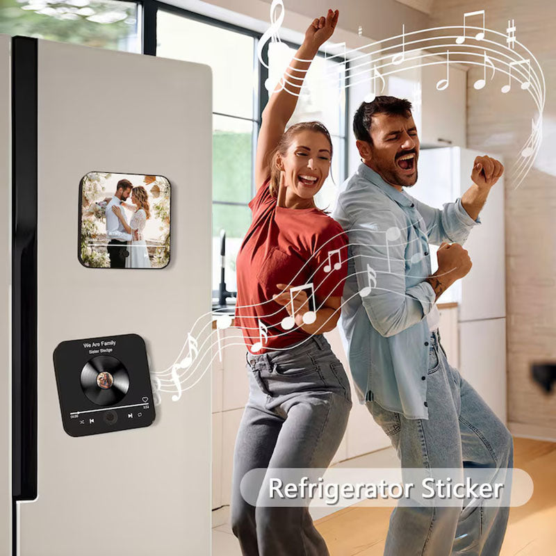 Birthjuly™ Personalized Music Fridge Magnet with Custom Photo - Push Button Audio Keepsake - Unique Musical Gift for Birthdays & Anniversaries