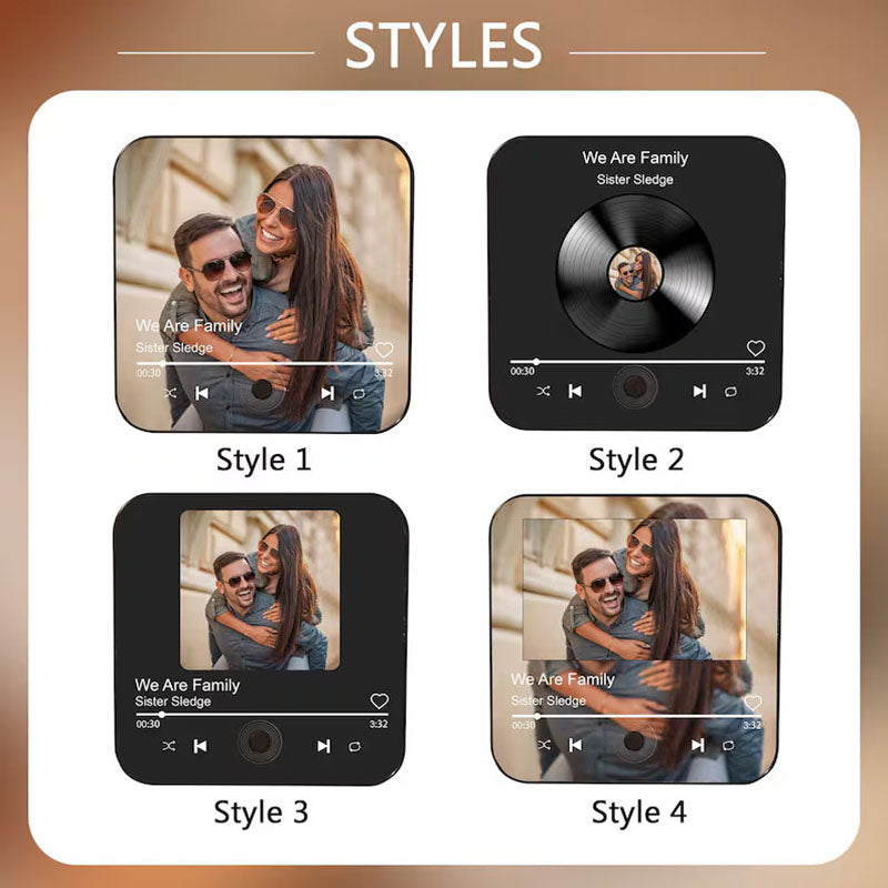 Birthjuly™ Personalized Music Fridge Magnet with Custom Photo - Push Button Audio Keepsake - Unique Musical Gift for Birthdays & Anniversaries