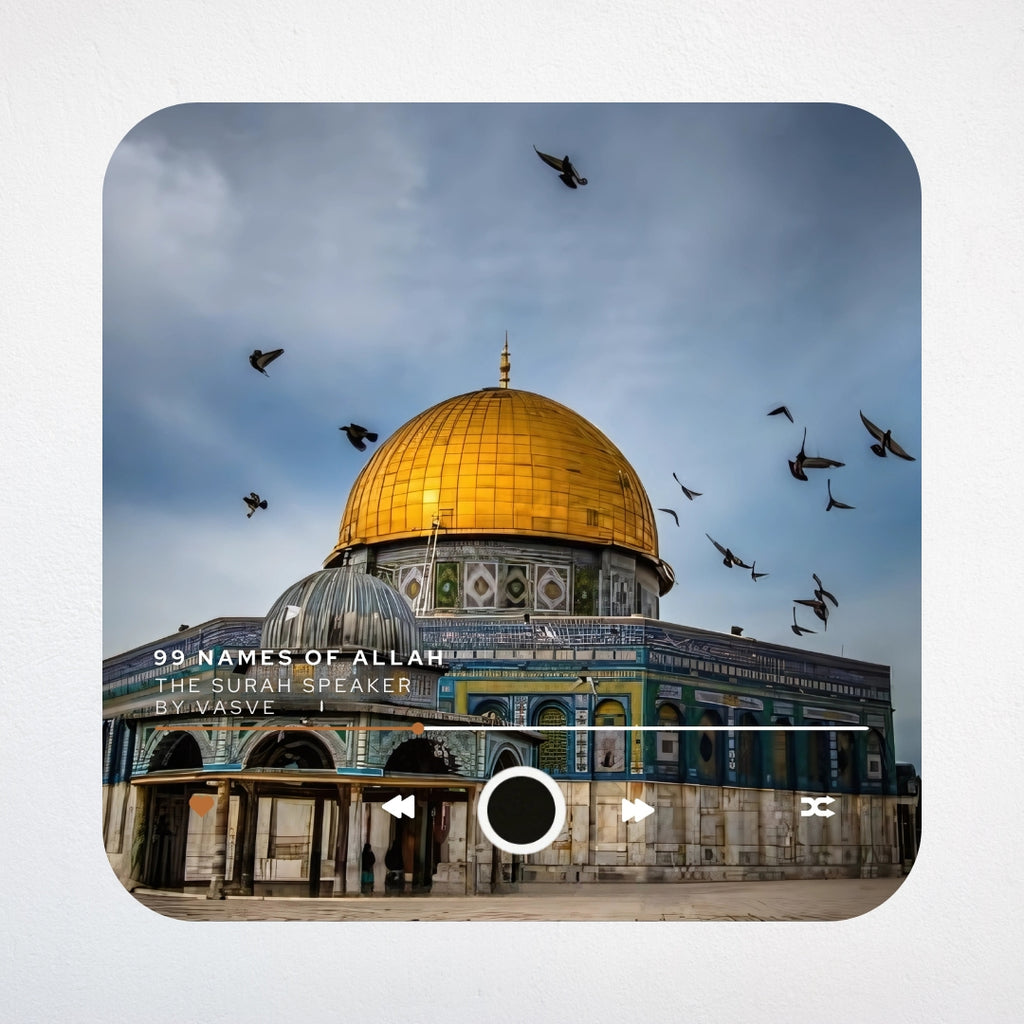 Muslim Quran Surah Speaker Fridge Magnet - One-Click Audio Recitation, Magnetic Digital Art with USB-C F